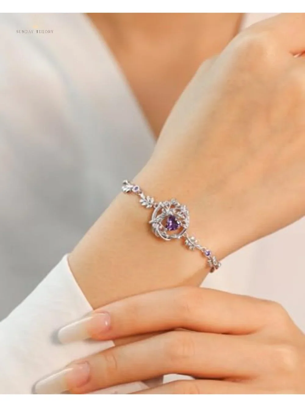 Sterling Silver Tree of Life Birthstone Pendant Bracelet